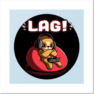 Lag! Cute Funny Cool Gaming Lover Bear Quote Animal Lover Artwork Posters and Art